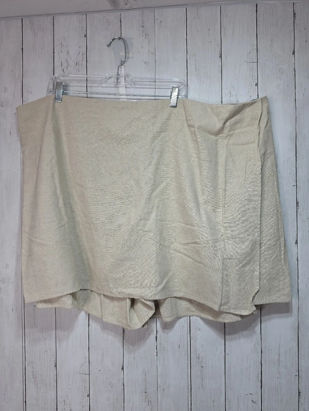 NWT Old Navy Women's  Beige Faux Wrap High-Waisted Linen-Blend Skort Size 4X.